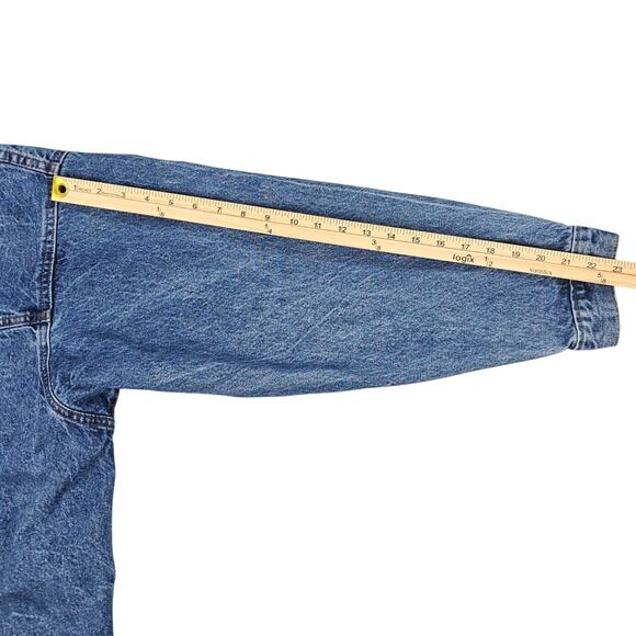 Vintage Eagle and US Flag Jean Jacket Men 4XL Trucker Made USA IAM Union Tyca - Picture 15 of 15